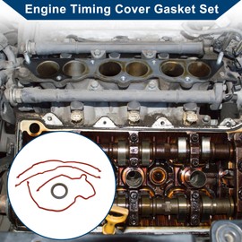 Hihaha Engine Timing Cover Gasket Set TCS46096 for Ford Explorer 2006-2010 Chain Case Cover Gasket Long-lasting Sealing Silver Tone,Black 1 Set Red