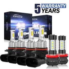 AUIMSOCO For Toyota RAV4 2006 2007 2008 2009 - 2012 LED Headlight High Low Fog Light KIT