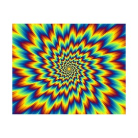 Pulsating Fiery Flower Optical Illusion Poster: Vibrant Swirl Color Spectacle - Color: 20″ x 16″