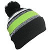 Best Winter Hats Quality Variegated Stripe Solid Cuff Beanie W/Large
