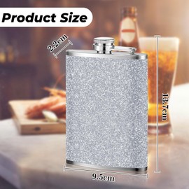 8oz Stainless Steel Flagon, Hip Flasks for Men, Hip Flasks for Women, Flask Alcohol, Hidden Alcohol Containers, Portable Alcohol Flask, Hip Flasks, for Climbing Camping Barbecue Bar Party (Silver