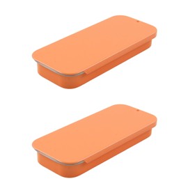 Vagocom 2Pack Portable Empty Dental Floss Holder, 3.2 * 1.3 * 0.5inch / 8 * 3.4 * 1.2cm Portable Floss Dispenser, Reusable Floss Case for Travel, Hotel(Orange)
