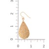 Small Damask Embossed Bronze Long Teardrop Earrings