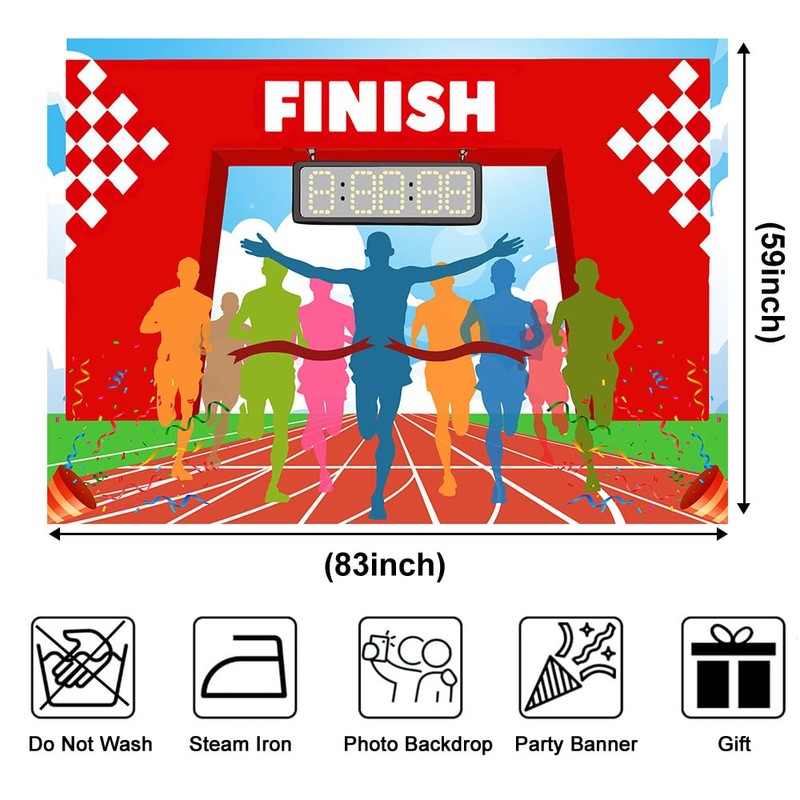Marathon Party Backdrop 7x5ft Finishing The Marathon Personal Record Running