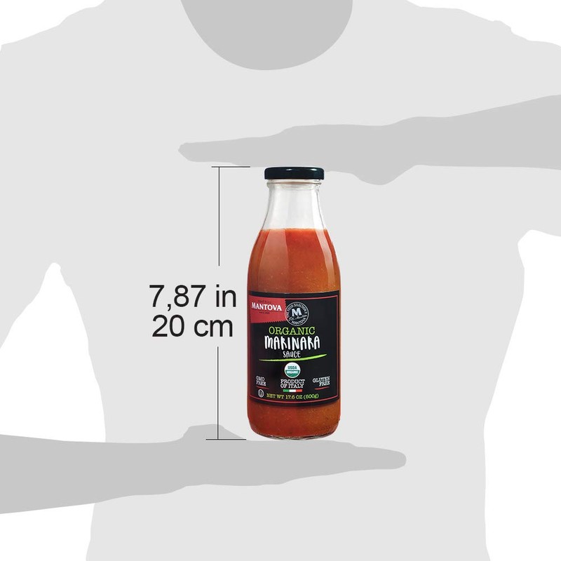 Mantova Artisanal Organic Italian Marinara Sauce 17.6 Ounce (Pack of