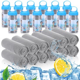 Hosuly 12 Pack 32 x 12 in Cooling Towels Bulk for Neck and Face Microfiber Ice Towel Sweat Towels Breathable Soft Chilly Towel Portable Cool Neck Rags for Sport Gym Workout (Gray)