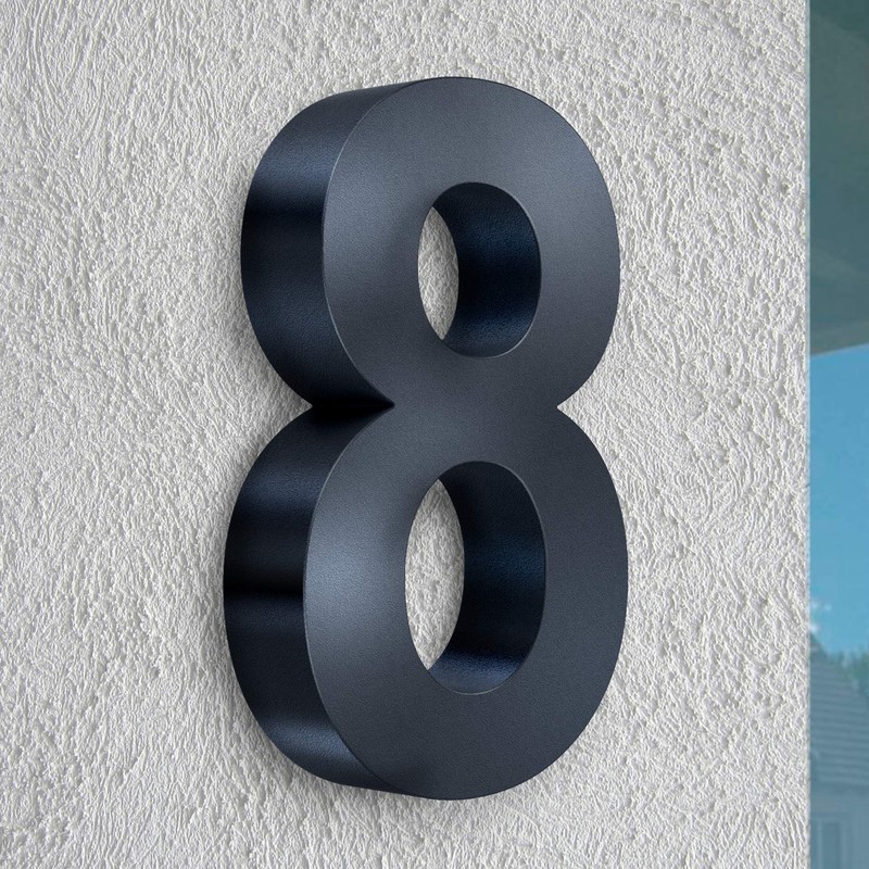 Metzler 3D House Number Anthracite RAL7016 Stainless Steel Height 20