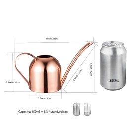 IMEEA Small Watering Can for Indoor Plants Stainless Steel Indoor Watering Can with Long Spout, 15oz/450ml