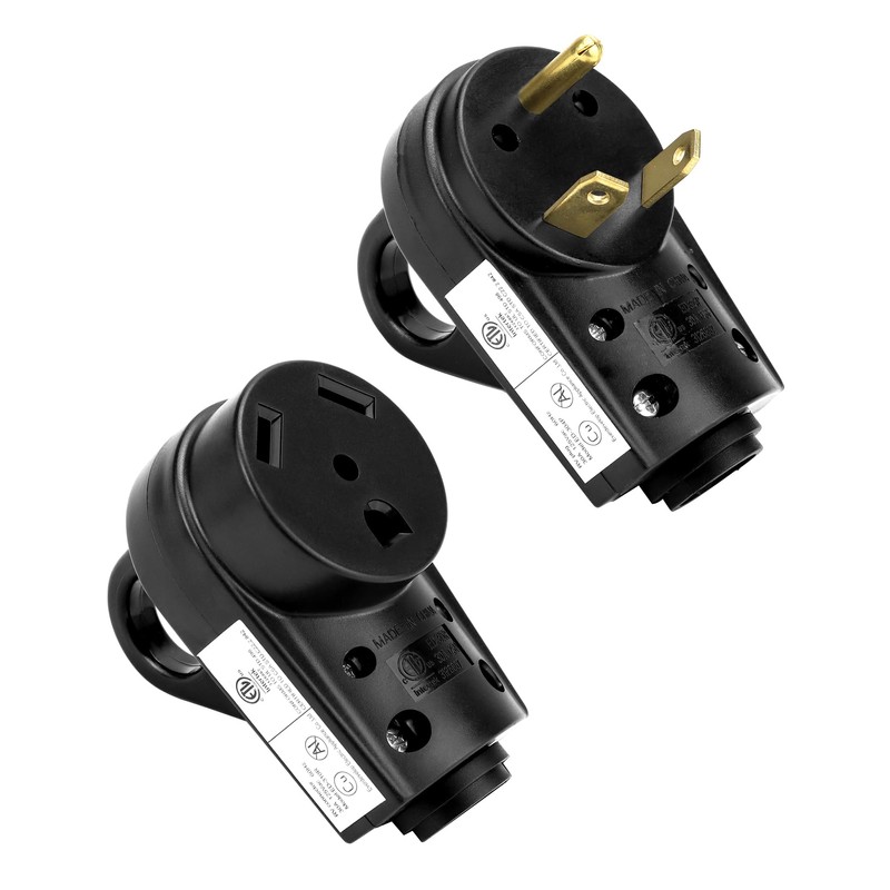 QWORK 30 Amp Male and Female Plug Set, RV Electrical