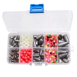 FOLANDO 339 PCS Fishing Weights set, Beads Swivel Sea Fishing Weights Swivel Ring Connector Assorted Tackles Texas Rig Kit