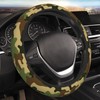 Military Army Green Camo Elastic Steering Wheel Cover Universal 15