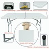 Brosisincorp Plastic Folding Table Portable Fold-in-Half Rectangle Table with Carrying