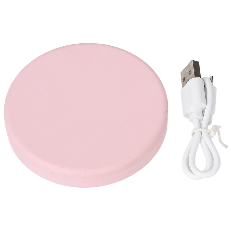 LED Compact Mirror Round Shape 3X Magnification Rechargeable Double Sided