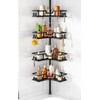 Shower Caddy Tension Pole: 4-Tier Adjustable Corner Organizer Black