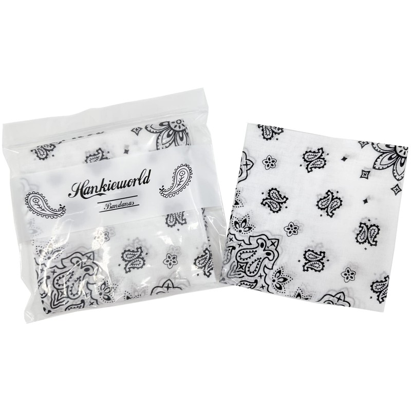 HankieWorld Single Pack Bandanas 60s Premium Cotton Soft Thin Handfeel