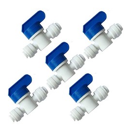 Lemoy Equal Straight OD Tube Ball Valve Quick Connect Fitting 3/8-Inch by 3/8-Inch OD Valve Start RO Water System (Pack 5)