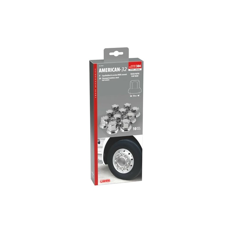 Lampa 97667 American Set of 10 Bolt Covers for Trucks,