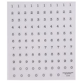 Pegatinas de números para máquina de escribir, 2 hojas