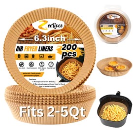 Air Fryer Paper Liners (Fits 2-5Qt) – 200 Pcs Non-Stick Airfryer Paper Liners Disposable for Easy Cleanup