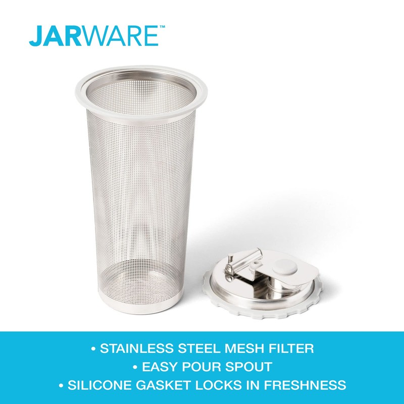 Jarware Cold Brew Coffee Maker and Tea Infuser Lid For