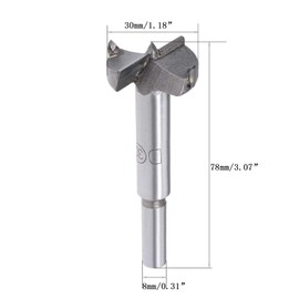 TOP-VIGOR 30mm Forstner Drill Bit, Tungsten Carbide Wood Auger Drill Bit Hole Saw Opener for Woodworking Hinge Hole Drilling Boring Bit Cutter Grey