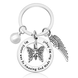 Vadaka Memorial Gifts for Loss of Sister Sympathy Gifts Keyring In Memory of Sister Gift Bereavement Jewelry Remembrance Present for Loss Condolences Funeral Present Memorial Keyring