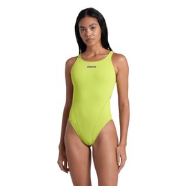 ARENA Women's Solid Team MaxLife Swimsuit Swim Tech Back One Piece Racing Bathing Suit Competition Training Swimwear, Soft Green, US Size 30
