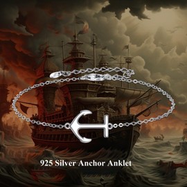 POPLYKE Anchor Anklet for Women 925 Sterling Silver Anklet Bracelets for Women Ankle Bracelets Women's Anklet