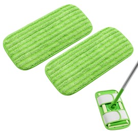 Reusable Mop Pads for Swiffer Sweeper Mops Microfiber Mop Floor Pad Refills Compatible with Sweeper Washable Mop Head Pads Replacements for Multi Surface Dry & Wet Floor Cleaning, 2 Pack