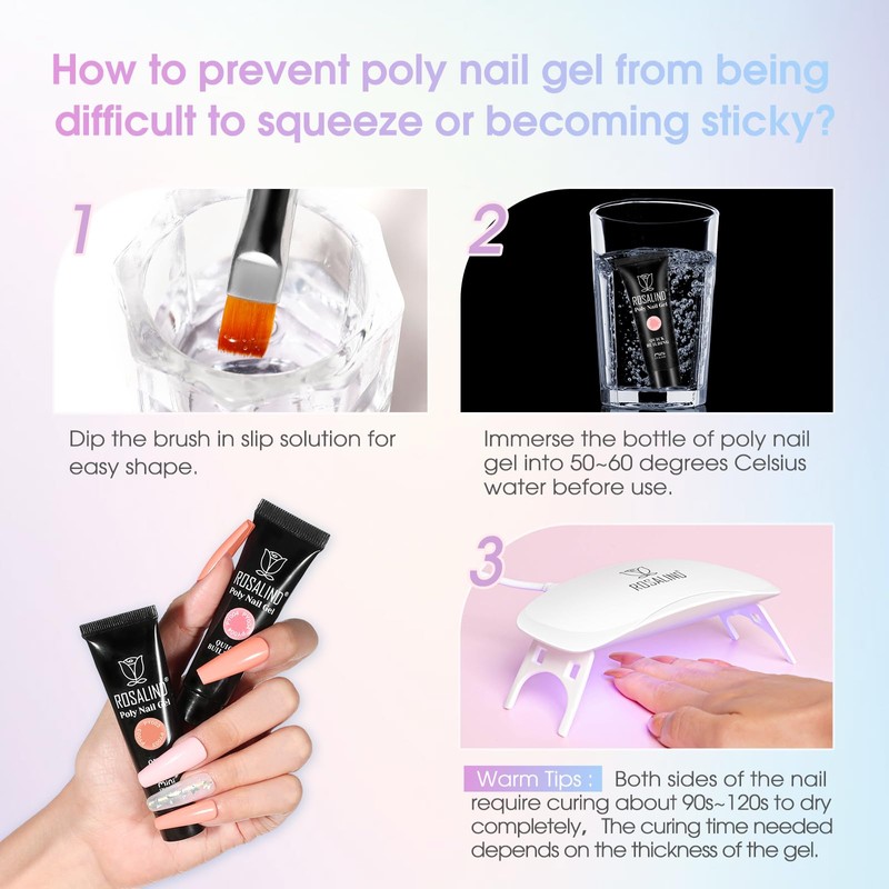 ROSALIND Poly Nail Gel Kit -38 Classic Colors +72 Nail