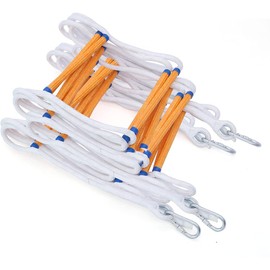 Emergency Fire Escape Ladder 10M Flame Resistant Safety Extension Rope Ladder with 2 Hooks, 3-7 Story Homes Reusable Compact & Portable External Ladder (10M / 32.8FT)