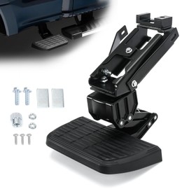 75413-01A Truck Bed Step Retractable Step Side Step Compatible with Ford 2017 2018 2019 2020 2021 2022 F-250 F-350 Super Duty, Folding Truck Step