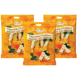 Golden Bonbon Italian Soft Almond Orange Nougat Candy, Individually Packed Chewy Gluten Free Nougat, Original Full of Almonds, Halal Candy 3.53 Ounces (Pack of 3)