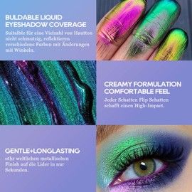 Liquid Chameleon Eyeshadow, Green Glitter Shimmering Eyeshadow, Double Colour Eyeshadow Metallic, Long-Lasting Waterproof for Green Eye Makeup, Fantastic Colour Changing Effect (#11)