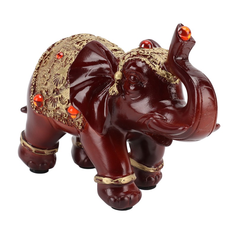 Elephant Statue Durable Resin Cute Elegant Attract Wealth Round Corner