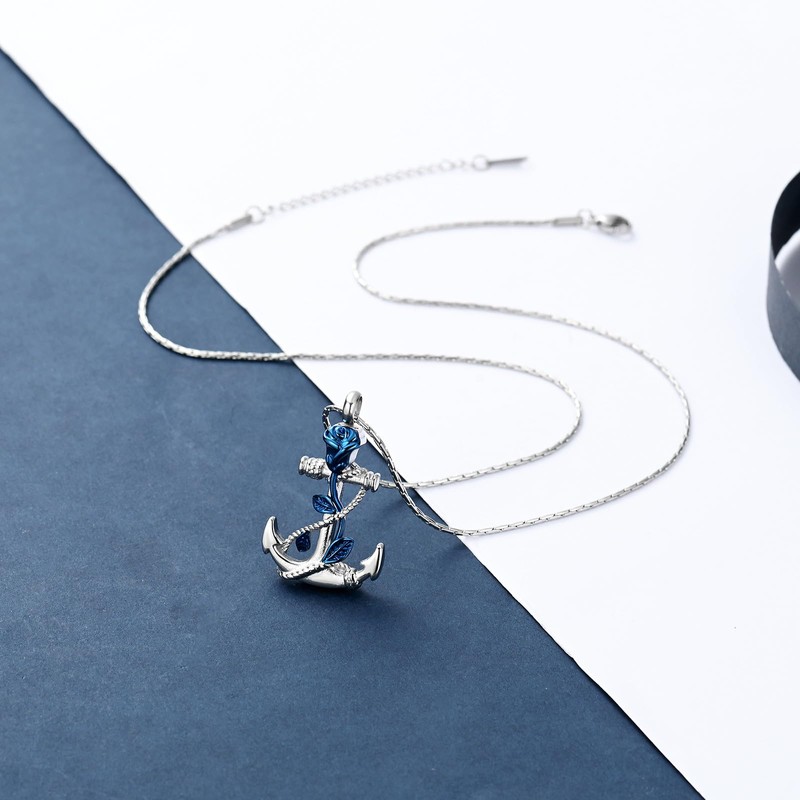constantlife Anchor Pendant Urn Necklace for Ashes for Women Men