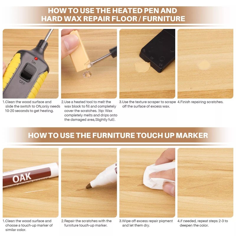 Tkaimy 11 Color Vinyl Laminate Floor Repair Kit for Wood