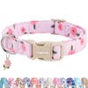 Faygarsle Pink Floral Dog Collar with Roses Pattern, Spring Summer