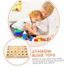 BESTonZON 1 Set Wooden Rainbow Blocks Stacking Blocks Rainbow Gemstone