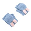 USB Heated Knitted Flap Gloves Half Finger 5V Winter Heating