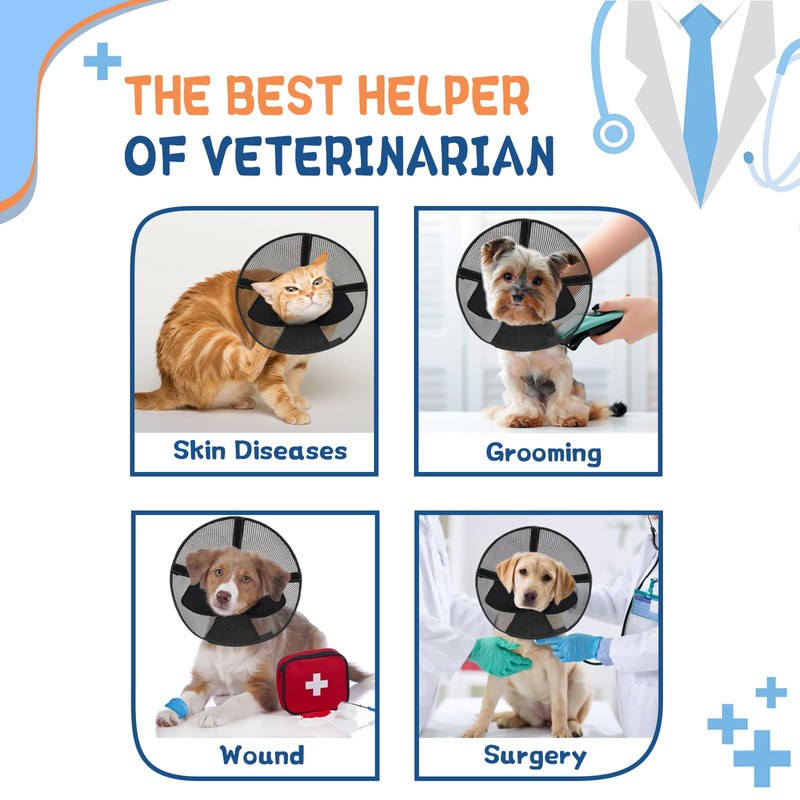 Supet Soft Dog Cone Collar for Small Dogs, Comfortable Mesh