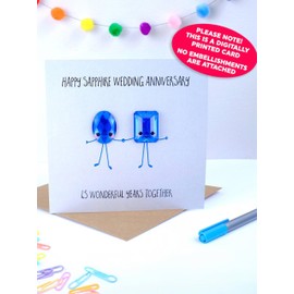 Bold & Bright - Cute Anniversary Card - 'Sapphire Wedding Anniversary' - Special Couple - 45 Years - Funny Novelty Humour - Sapphire Anniversary Card - For Mum Dad Husband Wife Friends Family