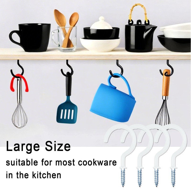 BOUBONI 18PCS Metal Ceiling Hooks 2 Inch Heavy-Duty Multipurpose Screw-in