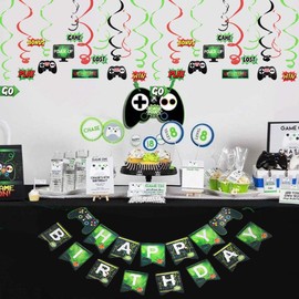 CHUANGOU TX Gaming Party Decoration Party Hanging Spiral 20 PC Video Games Party Under the Theme for Children and Adults Party Accessories