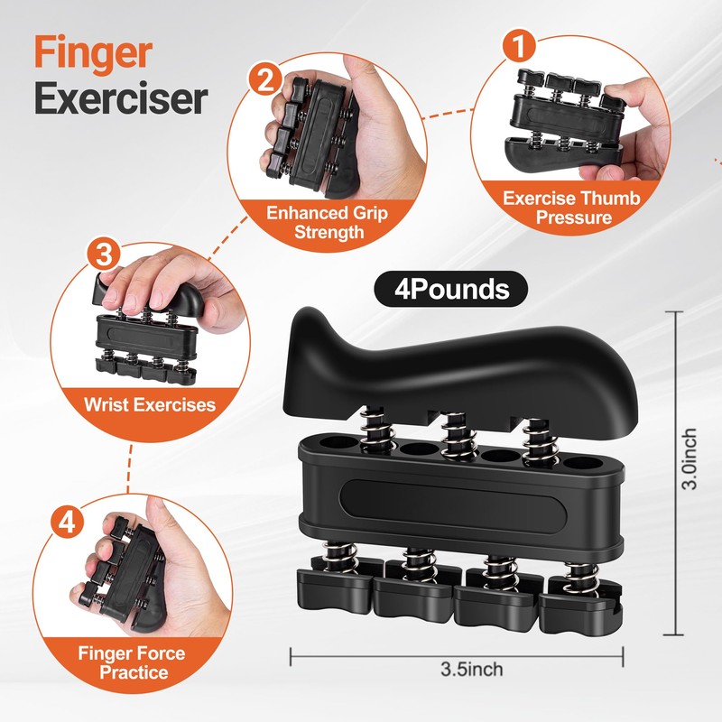 WATMAID Grip Strength Trainer Kit (5 Pack) Adjustable Resistance Hand