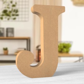 Aruatu 12 Inch Balsa Wooden Letters Unfinished Wood Letters for Wall Decor Decorative Standing Letters Large Letters for Wall Decoration for Craft Home Party Projects (J)