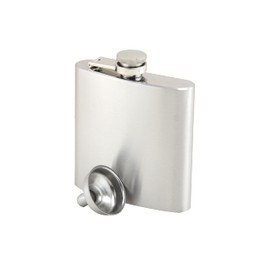 APOLLO The HOUSEWARES Brand SS Hip Flask 6oz with Funnel, Stainless Steel Insulated Drinks Bottle, Leakproof, Great Gift Idea for Stag Do, Hen Do, Wedding, Anniversary, Party, Silver