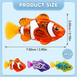 kiwkww 3PCS Robo Fish, Robot Fish for Pet Play and Bath Time