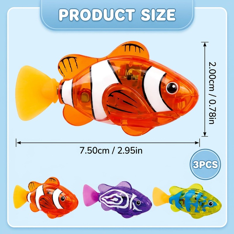 kiwkww 3PCS Robo Fish, Robot Fish for Pet Play and