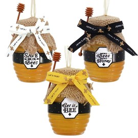Kurt Adler Set of 3 4.25" Honey Jar Christmas Ornament T2705